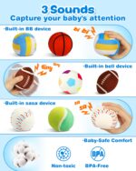Vanmor Sensory Sports Balls – 6er Sensorik-Set mit Reisetasche für Babys ab 3 Monaten – Bild 3