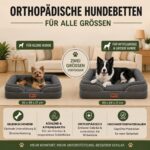 CORTES PETS Orthopädisches Hundebett 90 x 64 cm – Memory Foam & Gel für mittelgroße Hunde – Bild 4