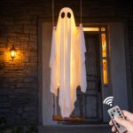 Sunwuun LED Halloween Geist 130–260 cm höhenverstellbar – Ferngesteuerte Outdoor Dekoration