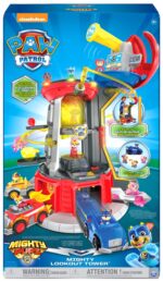 PAW PATROL Mighty Lookout Tower 84cm – Interaktives Hauptquartier mit 4 Figuren & Fahrzeug – Bild 11