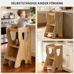 COSYLAND Lernturm mit R-Design & 3 Höhen – Höhenverstellbar bis 70 kg für Küche – Bild 11