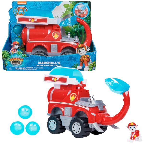 PAW Patrol Jungle Pups Elefanten-Fahrzeug mit Marshall Figur & Wasser-Katapult