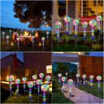 BUCASA Löwenzahn Solarleuchten 4er Set – Farbige LED Gartenleuchten IP65 für Balkon & Terrasse – Bild 6
