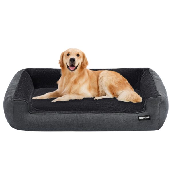 HMTOPE Hundebett XL 110x86cm – Orthopädisches Hundesofa mit abnehmbarem Bezug