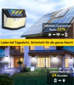 4er Set Solarlampen mit Bewegungsmelder 248 LEDs – IP65 Außenleuchte für Garten & Garage – Bild 2