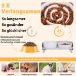 PTOBER Antischlingnapf Hund Keramik erhöht – Doppel-Futternapf für gesundes Fressen – Bild 3