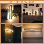 ZMH LED Wandleuchte 50 cm Holz – 8W Warmweiss indirekt für Schlafzimmer & Flur – Bild 2