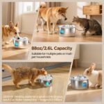UMOCUOY Katzenbrunnen 2.6L Edelstahl – Automatischer Wasserspender mit 5-Schicht Filtersystem – Bild 5