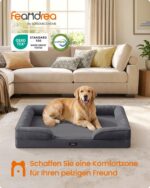Feandrea Orthopädisches Hundebett 112x81 cm – Noppenschaum mit erhöhtem Rand – Bild 2