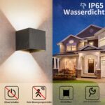 BOYIR LED Wandleuchte 12W IP65 – Warmweiss Up-Down Aussenleuchte mit verstellbarem Abstrahlwinkel – Bild 5