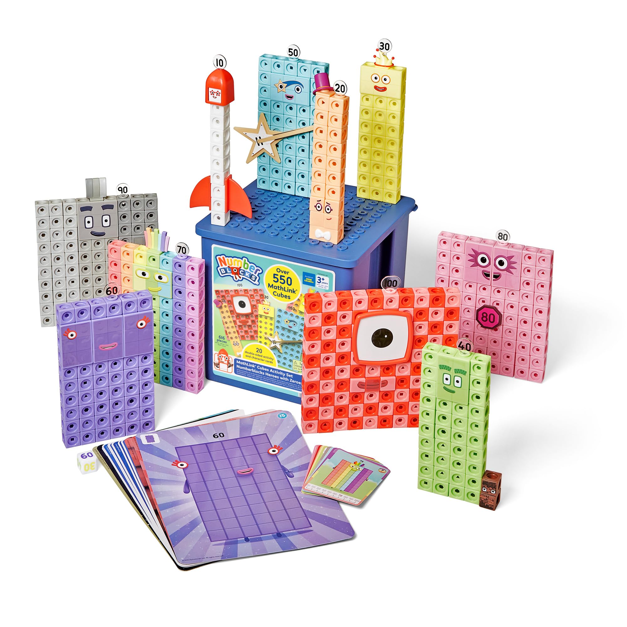 Learning Resources MathLink Cubes Numberblocks Heroes with Zeroes – Lernset mit 616 Teilen ab 3 Jahren