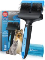 BluePet Profi Hundebürste Langhaar – Flexible Unterfellbürste für Hunde & Katzen