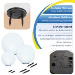 Esotec Solar-Leuchtkugeln 3er Set Ø20/30/40 cm – RGB LED mit 8 Std. Akkulaufzeit – Bild 6