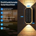 Giliwosy Solar Wandleuchte 4er Set – Up & Down Licht mit 3 Farbtemperaturen, IP65 – Bild 2