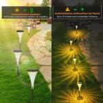 4er Set Solar Gartenleuchten – Warmweiss & RGB Farbwechsel, IP65 wasserdicht für Garten & Terrasse – Bild 3
