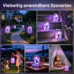 2er-Set Caldarax Solar Laternen mit LED-Lichterkette – IP65 Gartenleuchten für Aussen – Bild 6