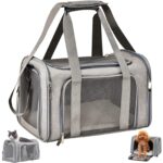 TOFFCAEA Haustier-Transporttasche L 43x28x28 cm – Faltbare Hundebox & Katzentransportbox bis 5kg
