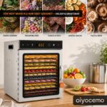 oiyocemo Dörrautomat mit 12 Edelstahl-Einschüben – 1000 W Dörrgerät mit Temperaturregelung – Bild 6