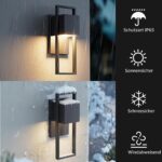 Aipsun 16W LED Aussenwandleuchte 2er Pack – IP65 Edelstahl Wandleuchte Anthrazit – Bild 7