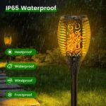 4er Set Solar Gartenfackeln mit 33 LED & Flammeneffekt – IP65 Solarleuchten für Außen – Bild 3