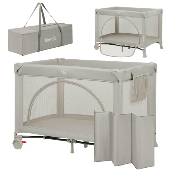 Lionelo Laura 2-in-1 Reisebett mit Seiteneinstieg – Babybett & Laufgitter 0–36 Monate