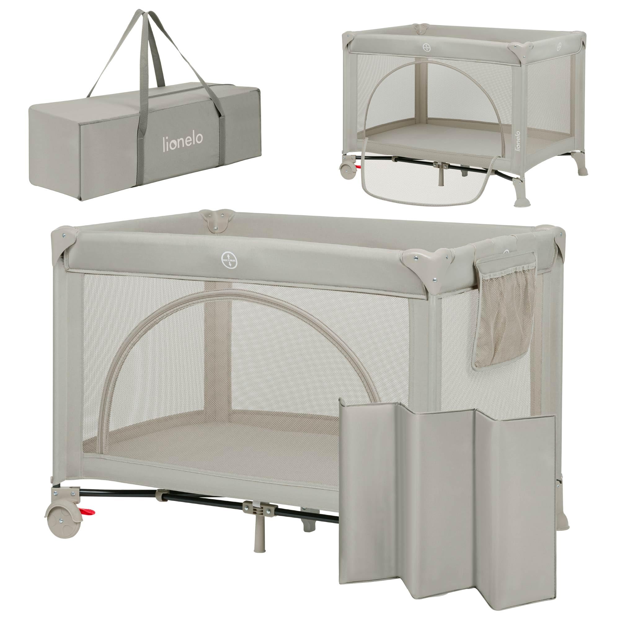 Lionelo Laura 2-in-1 Reisebett mit Seiteneinstieg – Babybett & Laufgitter 0–36 Monate