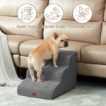 EHEYCIGA Hundetreppe 40 cm – 3 Stufen Haustiertreppe mit Gelenkschonung für kleine Hunde – Bild 4