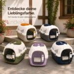 SNOEKIE Katzen Transportbox mit Skylight-Dachfenster – 49,5 × 32 × 32,6 cm – Bild 3