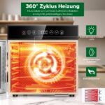 Kwasyo Dörrautomat Edelstahl 600W mit 8 Etagen – Profi Lebensmitteltrockner mit digitaler Steuerung – Bild 5