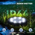 Solpex 10er Set Solar Bodenleuchten mit 8 LED – IP65 Gartenbeleuchtung für Aussen – Bild 3