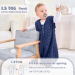 FIEMOL Babyschlafsack 0-6 Monate 1.5 Tog – Wärmeschlafsack aus Baumwolle & Plüsch – Bild 5
