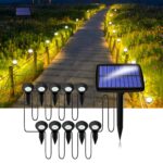 Weiongppy Solar-Gartenleuchten 5.5M mit 10 LED – IP44 Wasserdicht, Warmweiss 3000K