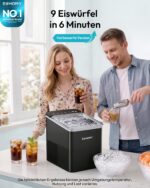 EUHOMY Eiswürfelmaschine IM021 – Automatisch 9 Eiswürfel in 2 Grössen – Bild 2