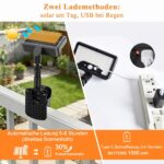2er Set Solarleuchte mit Bewegungsmelder 600lm – IP65 Aussenleuchte mit Clip-Montage – Bild 6