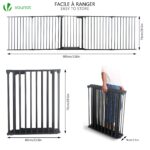 VOUNOT Kaminschutzgitter 300x75 cm mit Sicherheitstür – Faltbares Ofenschutzgitter – Bild 2