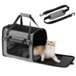 LE SURE Faltbare Katzentransporttasche 43.5x29.5x34 cm – Formstabil & Sicher für Reisen