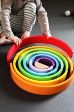 small foot Regenbogen XL Bausteine aus Holz – Montessori Spielzeug ab 1 Jahr – Bild 12