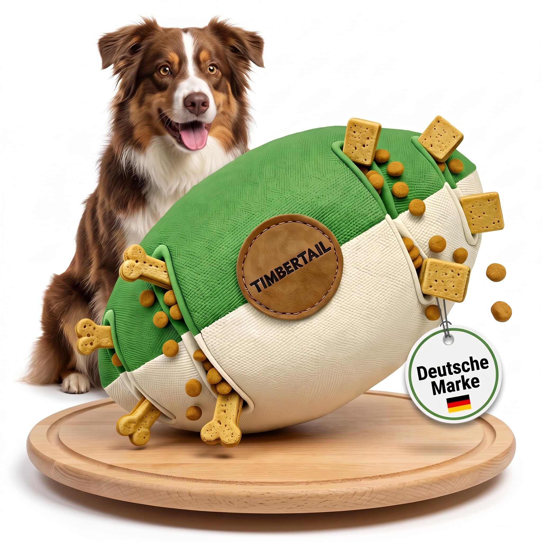 Timbertail Schnüffelball für Hunde – Intelligenzspielzeug mit 8 Fächern für mentale Auslastung