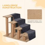 PawHut Hundetreppe 4 Stufen 44 cm – Einstiegshilfe für kleine Haustiere mit waschbarem Bezug – Bild 6