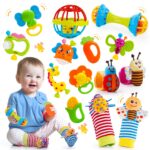 Tsokize 14er Babyspielzeug Set – Rasseln & Beissringe für 0–12 Monate