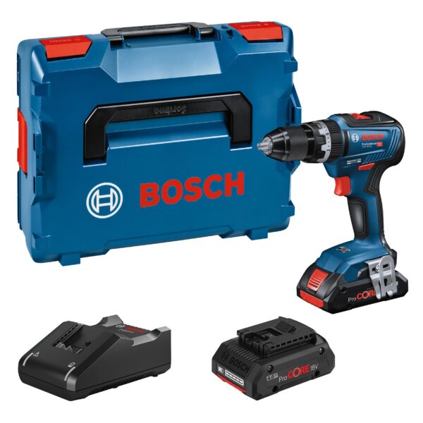 Bosch Professional GSB 18V-55 Akku-Schlagbohrschrauber – 55 Nm mit 2 Akkus & Ladegerät