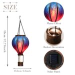 TERESA'S COLLECTIONS Solar Heissluftballon-Laterne – Dekorative Gartenleuchte mit Flammeneffekt – Bild 5
