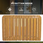 Outsunny Solar-Stehlampe Rattan 130 cm mit Lichtsensor – IP44 Gartenleuchte Gelb – Bild 3