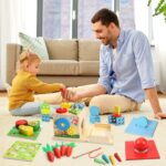 COOLJOY 8-in-1 Montessori Holzspielzeug – Motorik & STEM Lernspiel für Kinder ab 1 Jahr – Bild 2