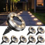 8er Set Solar Bodenleuchten 3000K Warmweiß – IP65 Wasserdicht für Garten & Gehweg