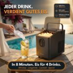 Sommertal EM12S Eiswürfelmaschine – 12 kg/24h Ice Maker mit Selbstreinigung – Bild 5