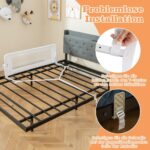 COSTWAY Bettgitter 120 cm klappbar – Rausfallschutz mit verstellbaren Gurten für Kinderbetten – Bild 4