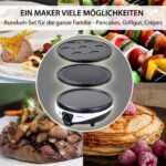 Syntrox Germany 3in1 Crepes Maker 30 cm – Elektrogrill mit Pancake & Grillplatte 1000 Watt – Bild 3