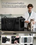 Pecute Katzentransportbox Faltbar mit Trennwand – Sicherer Transport bis 12 kg – Bild 3