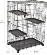 Amazon Basics Katzenkäfig 3-Ebenen 91x57x129 cm – Stabiler Katzenhaus mit Rollen – Bild 5